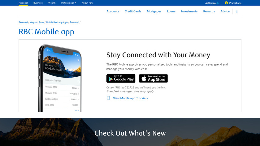 RBC Mobile Landing Page