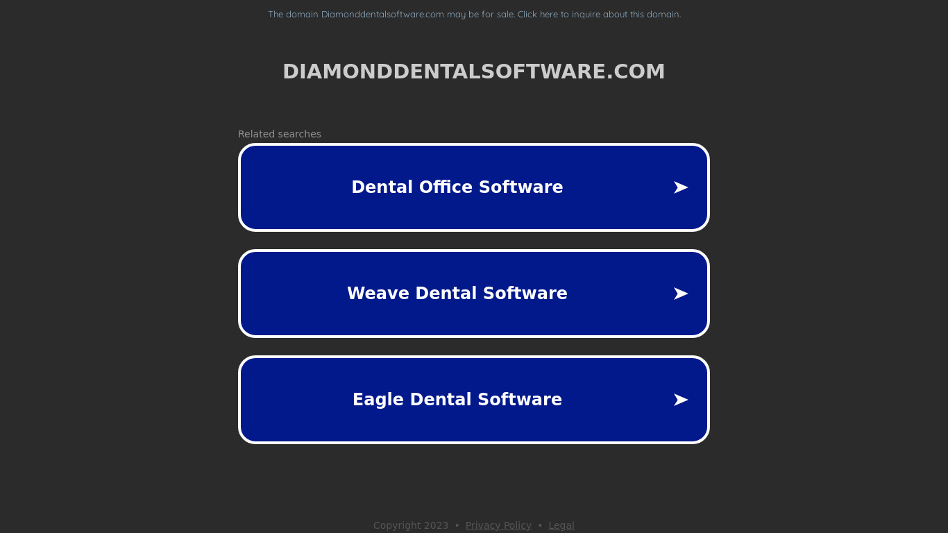 Diamond Dental Software Landing page