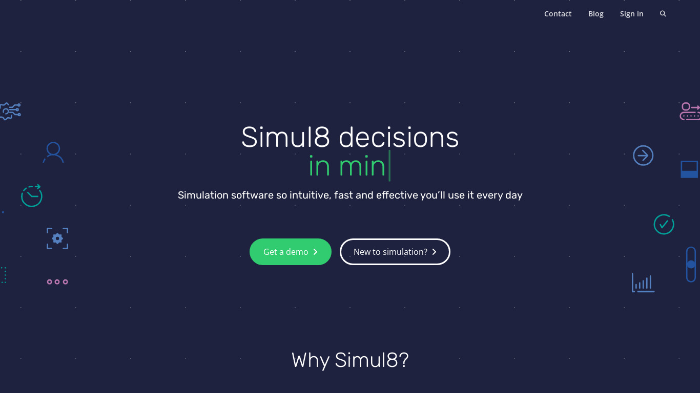 SIMUL8 Landing page