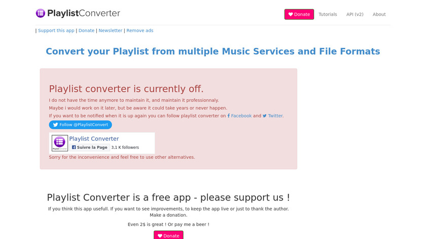 Playlist Converter Landing Page