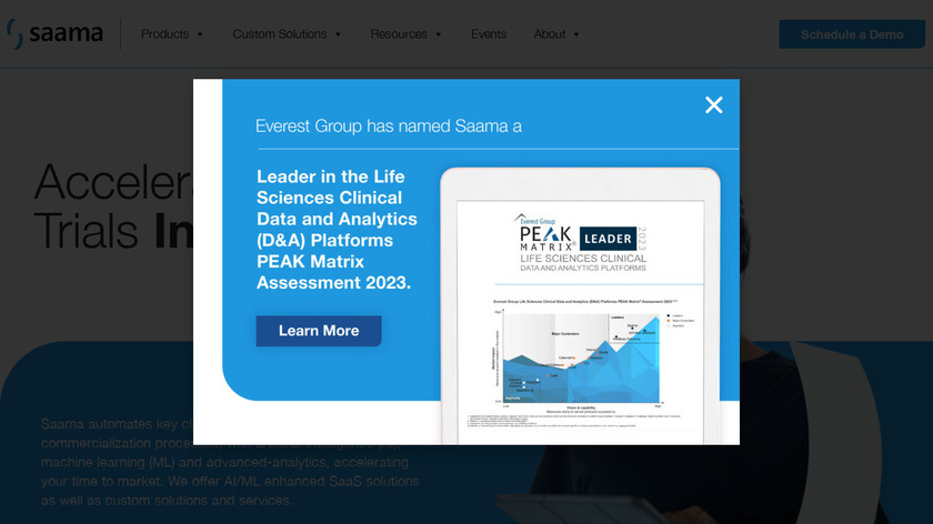 Saama Landing Page