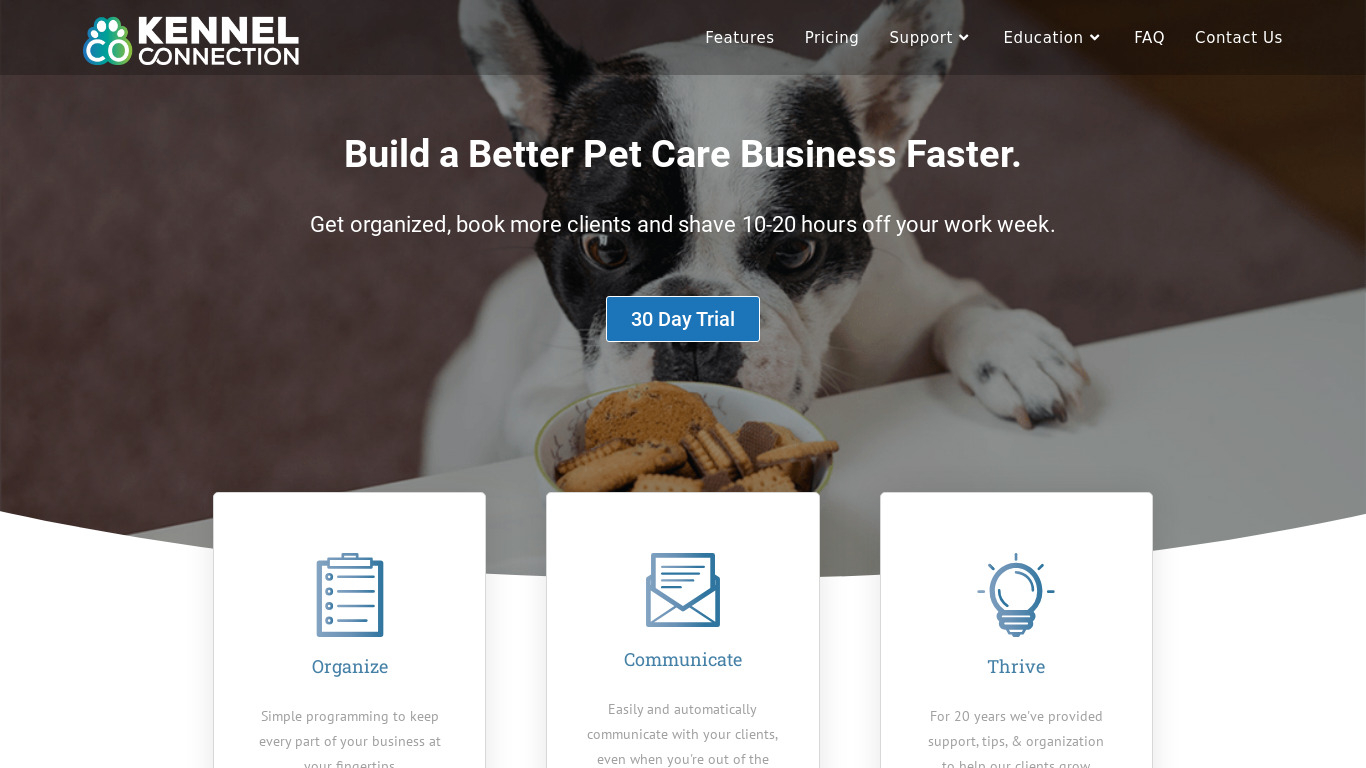 Kennel Connection Landing page