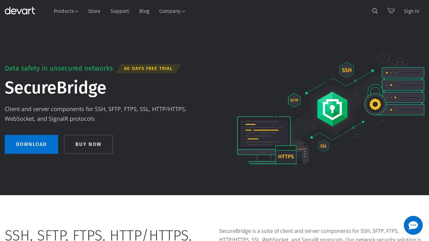 SecureBridge Landing page