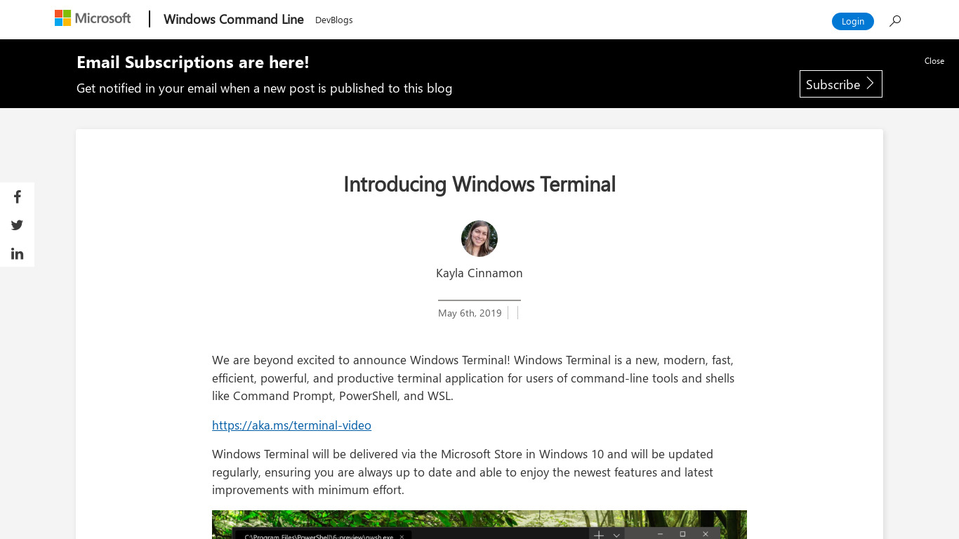 Windows Terminal Landing page