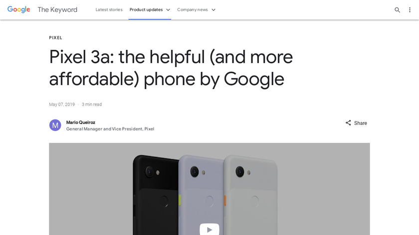 Google Pixel 3a Landing Page