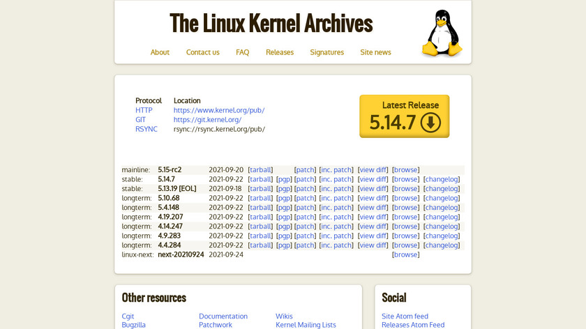 Linux kernel Landing Page
