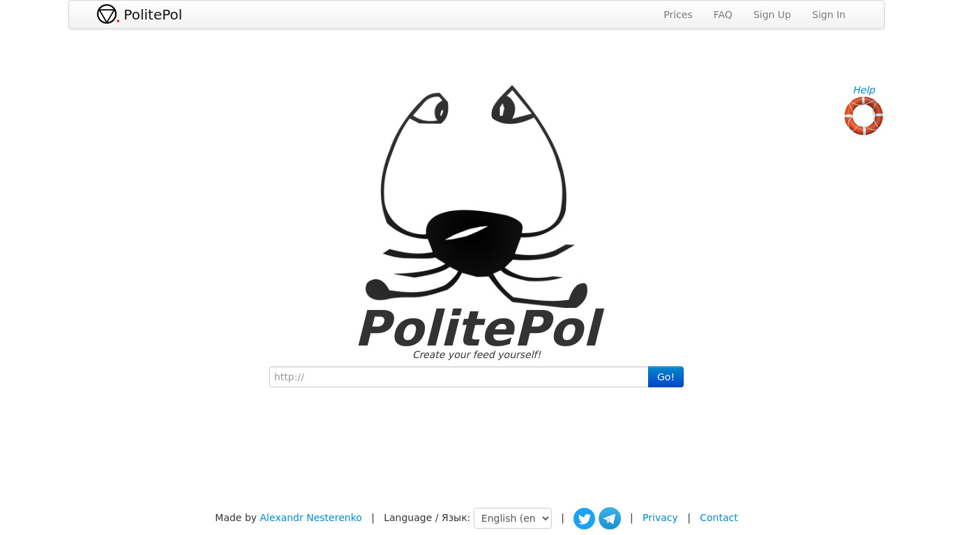 PolitePol Landing page