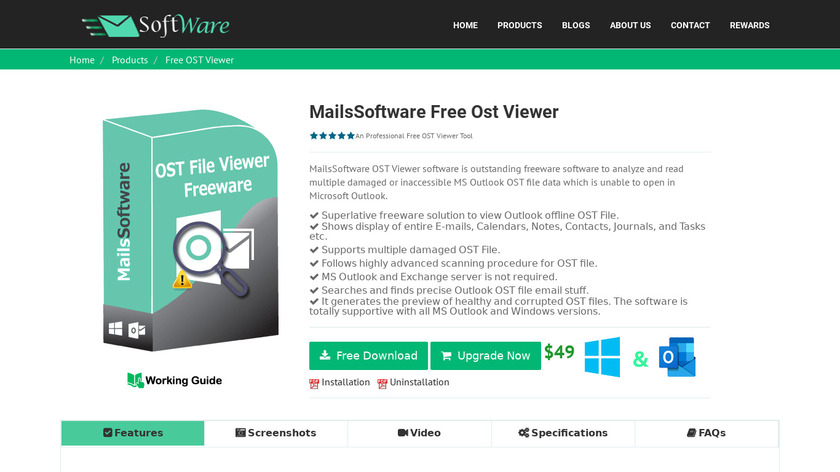 MailsSoftware OST Viewer Tool Landing Page