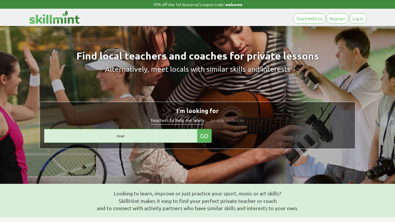 SkillMint Landing page