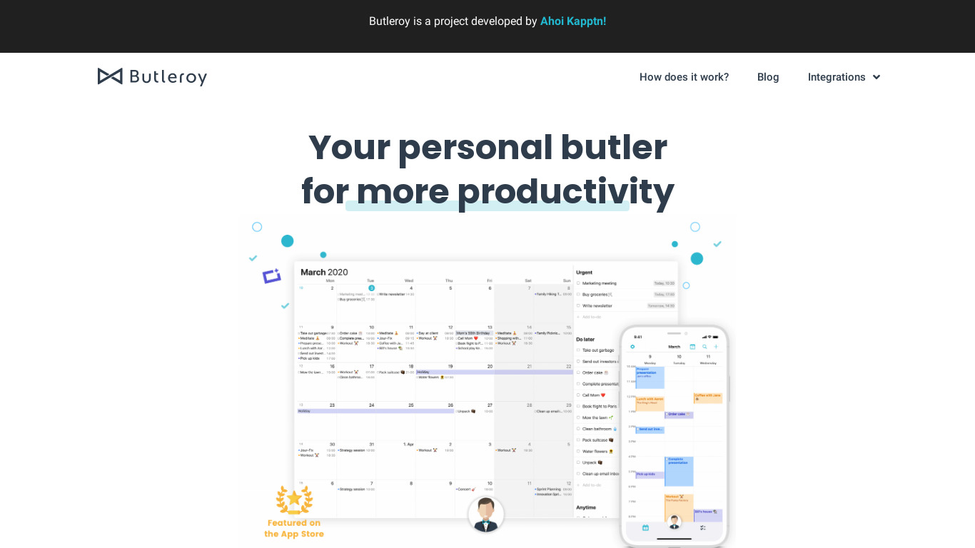 Butleroy Landing page