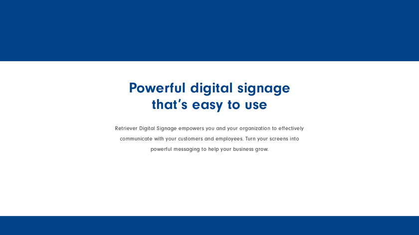 Retriever Digital Signage Landing Page