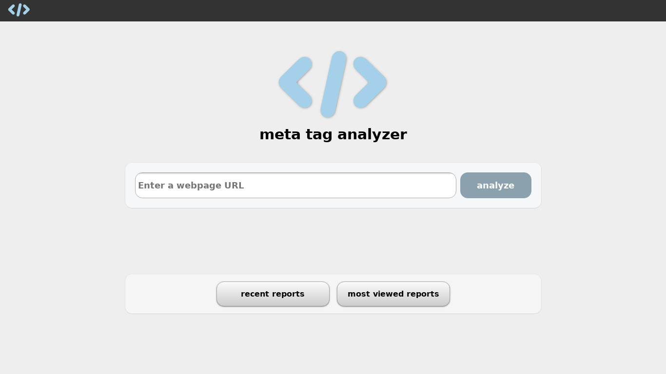 metatag-analyzer.com Landing page