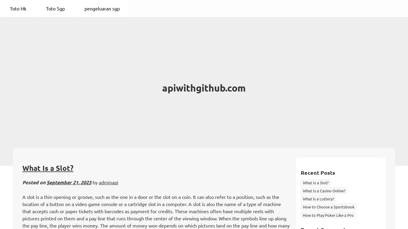 APIs With GitHub Landing page