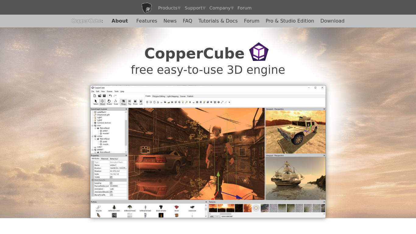 Coppercube Landing page