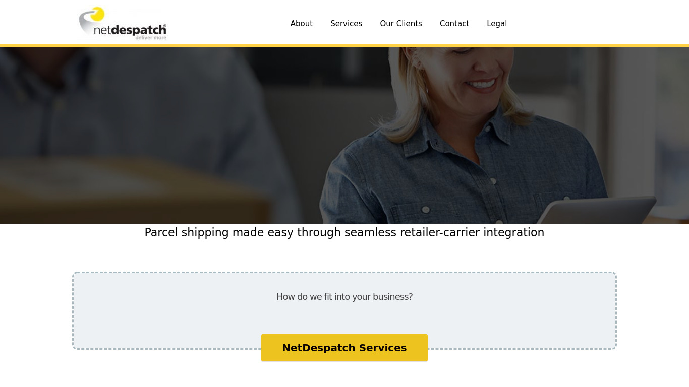 NetDespatch Landing page