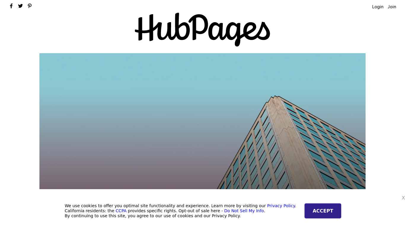 HubPages Landing page