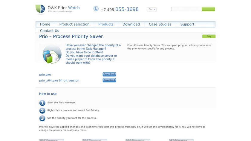 Prio - Process Priority Saver Landing Page