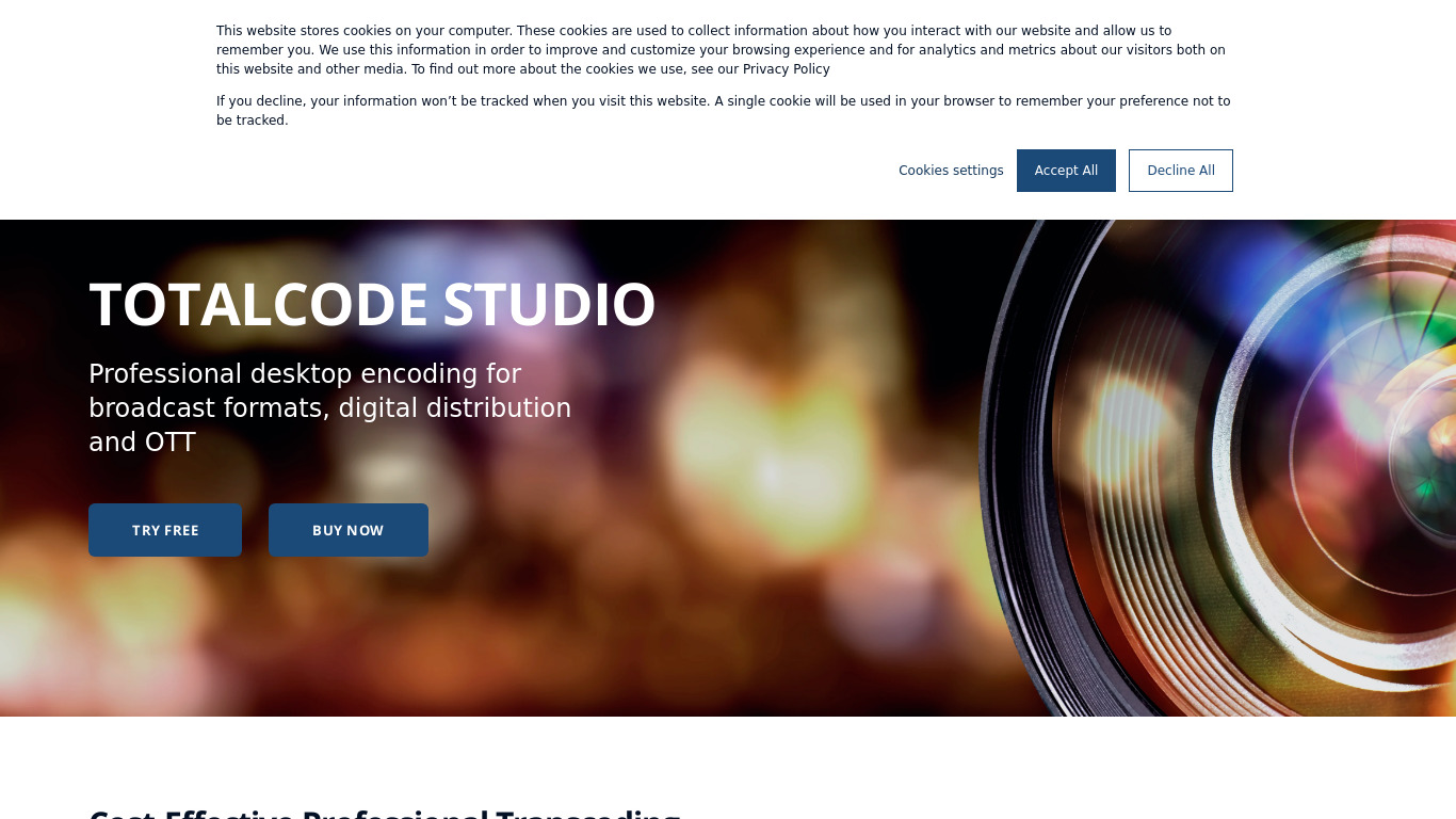 MainConcept TotalCode Studio Landing page