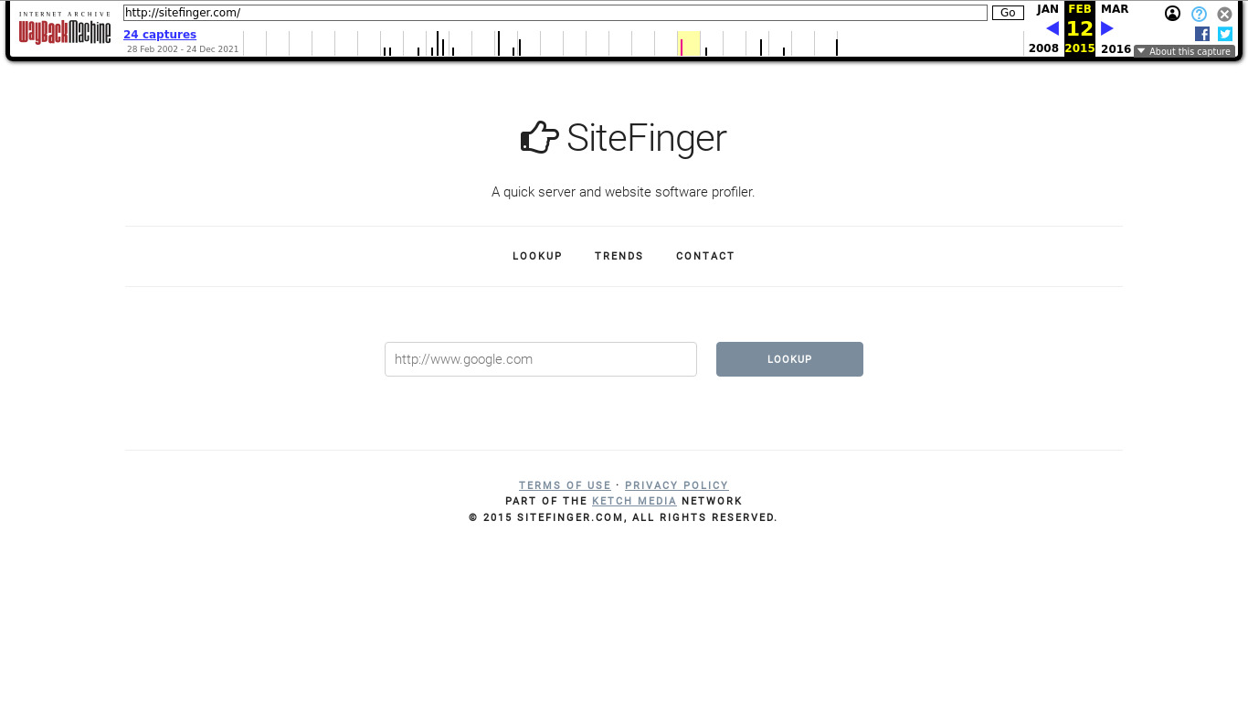 SiteFinger Landing page