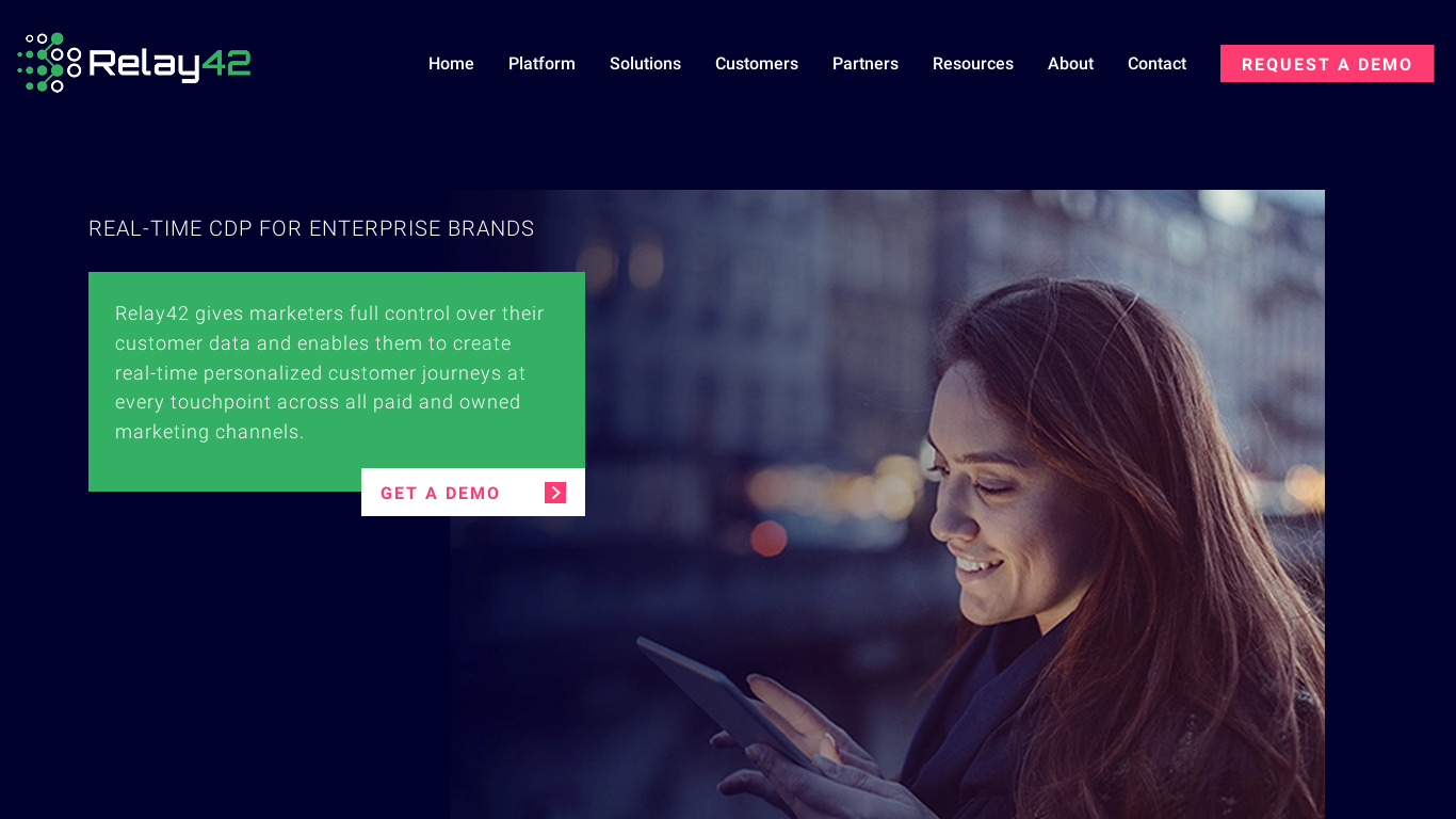 Relay42 Landing page