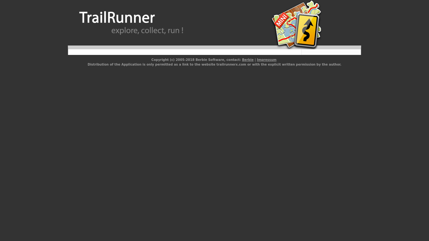 TrailRunner Landing page
