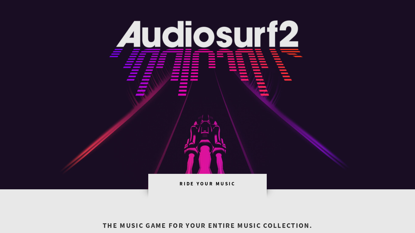 Audiosurf Landing page
