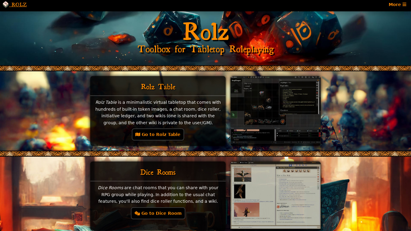 Rolz Landing page