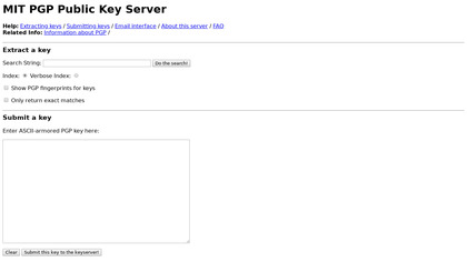 MIT PGP Public Key Server image