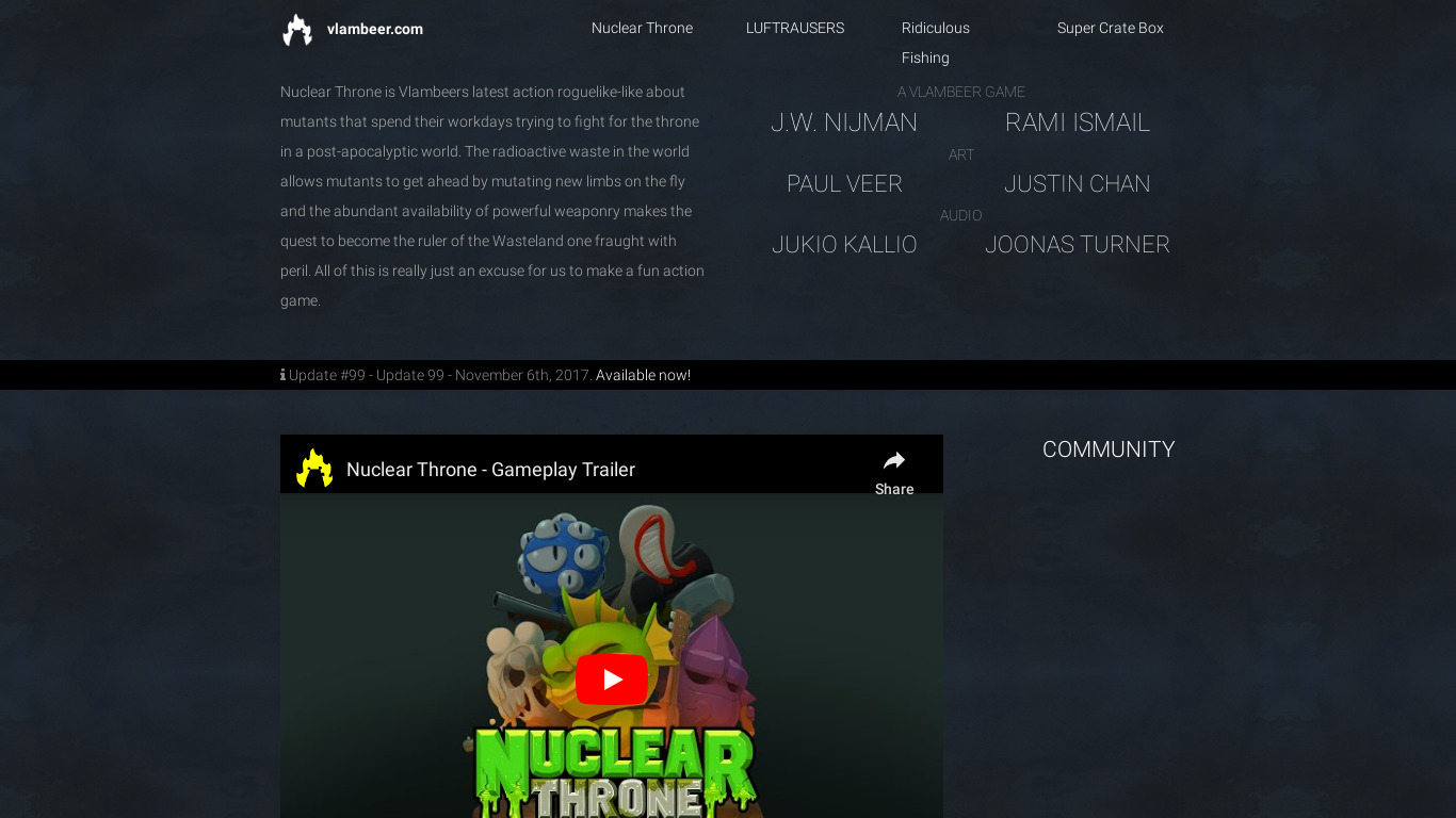 Nuclear Throne Landing page