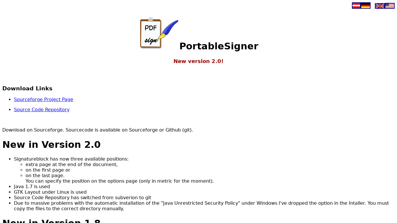 PortableSigner Landing page