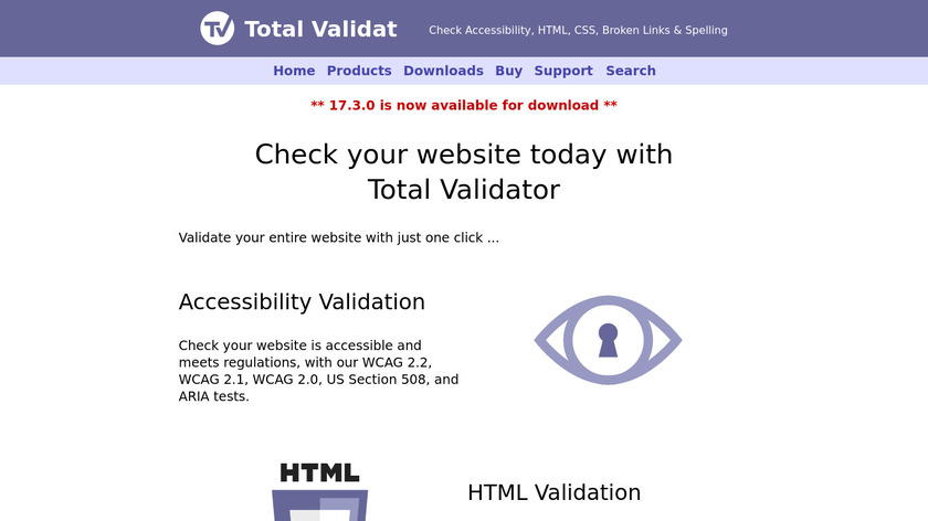 Total Validator Landing Page