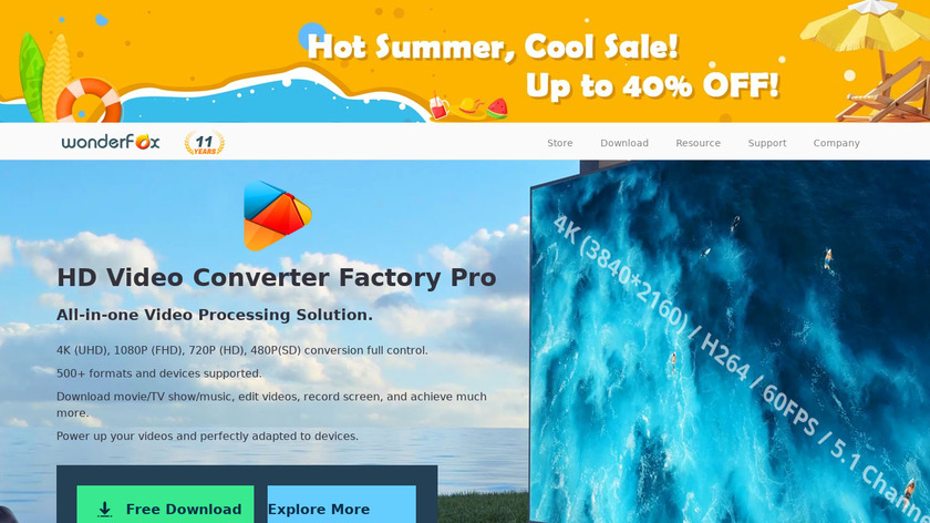 HD Video Converter Factory Pro Landing Page