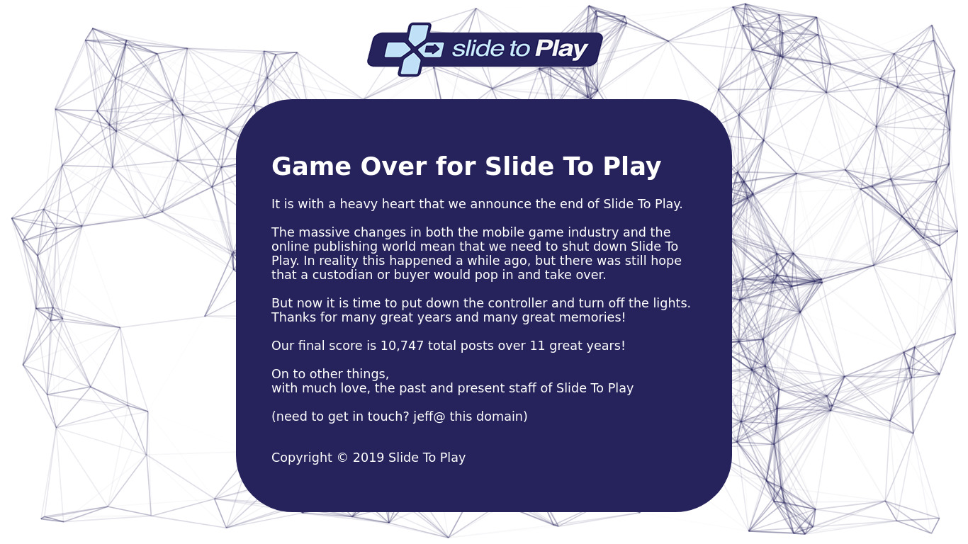 Slide to Play Landing page
