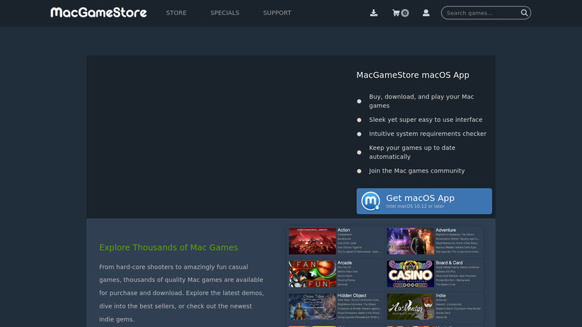 Mac Games Arcade Landing Page