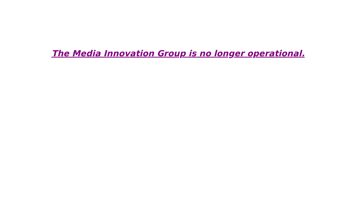Media Innovation Group Landing page