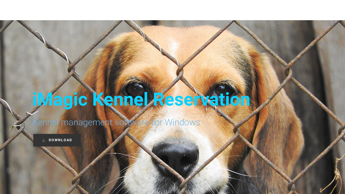 iMagic Kennel Reservation Landing page