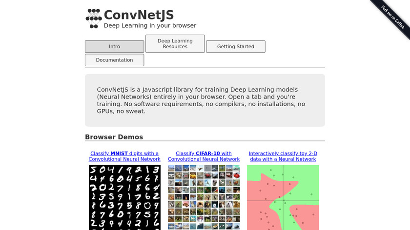 ConvNetJS Landing Page