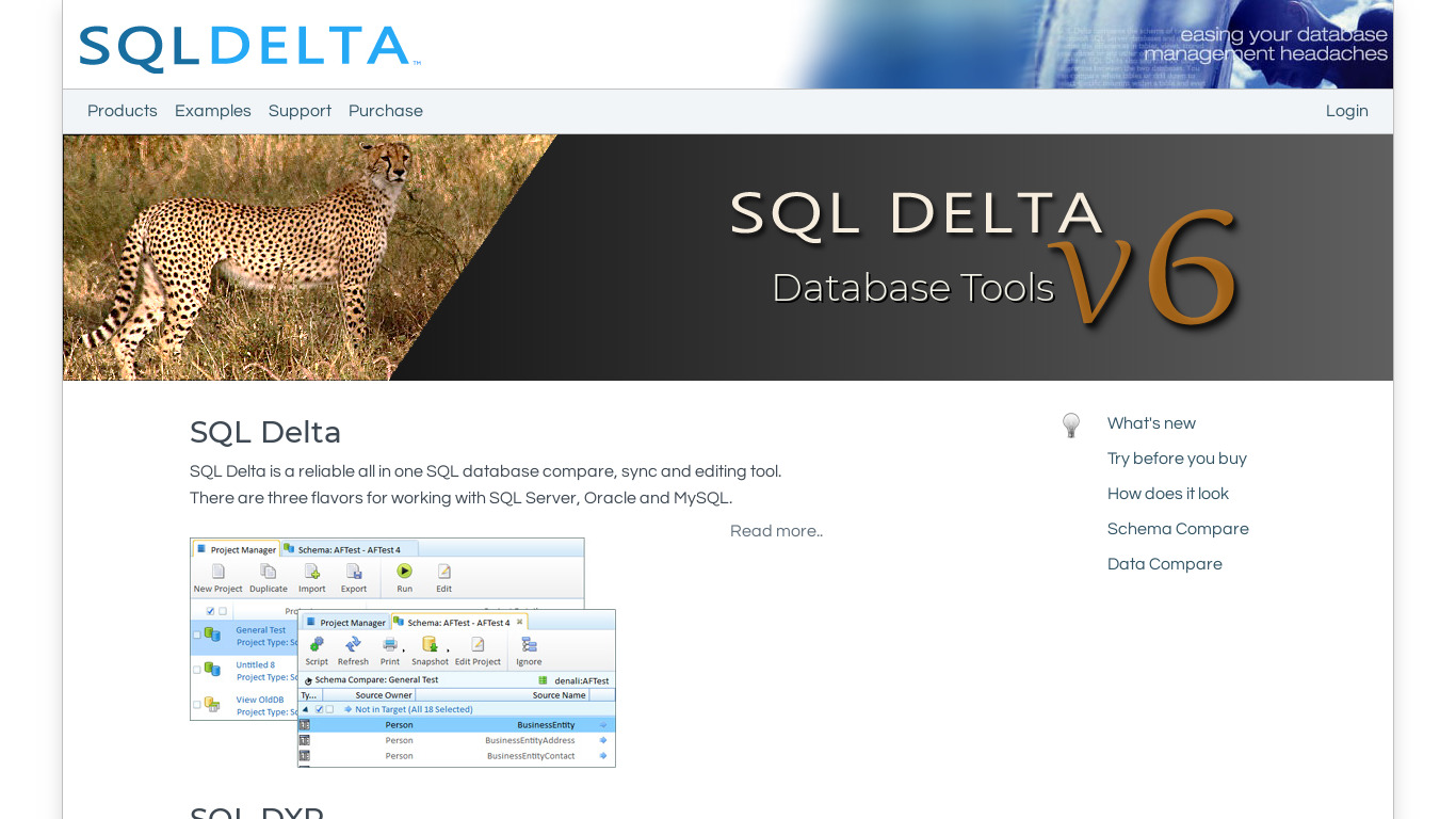 SQL Delta Landing page