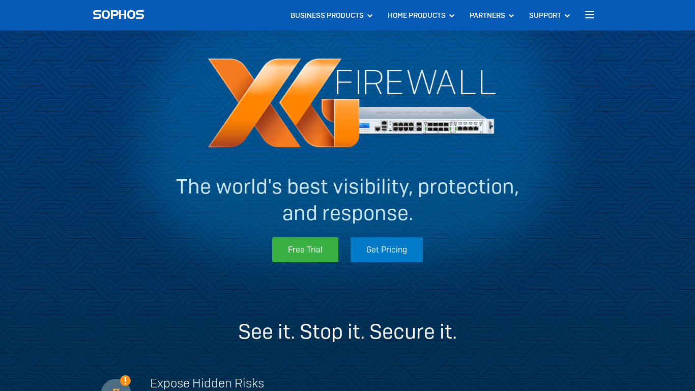 Sophos XG Firewall Landing page