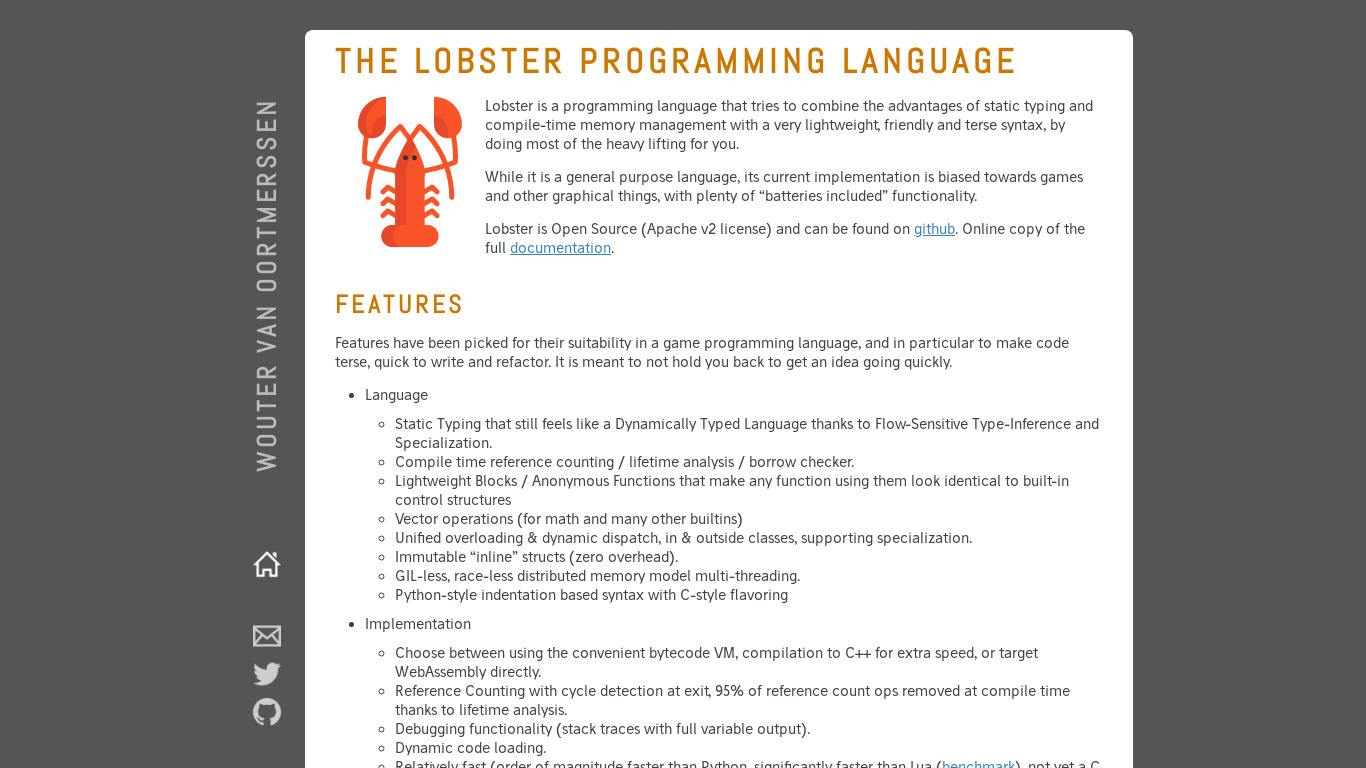 Lobster Landing page