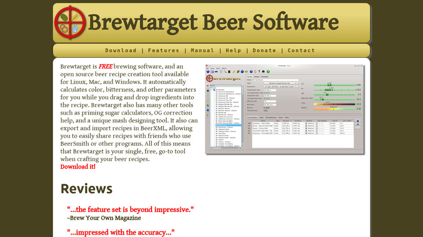 Brewtarget Landing Page