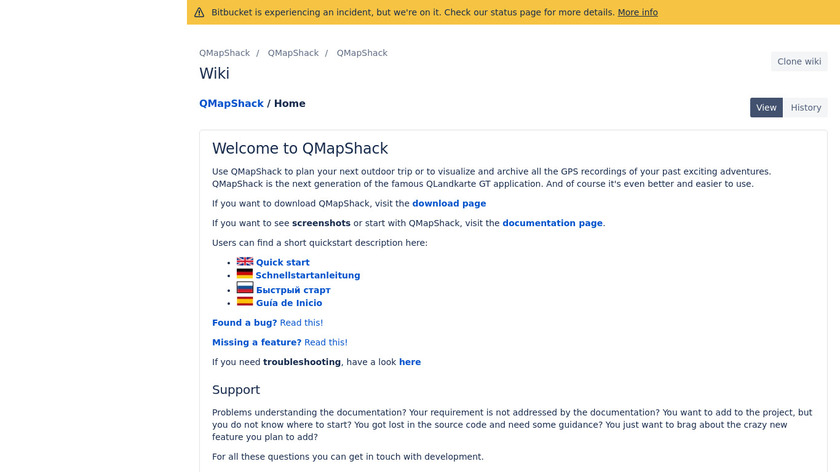 bitbucket.org QMapShack Landing Page