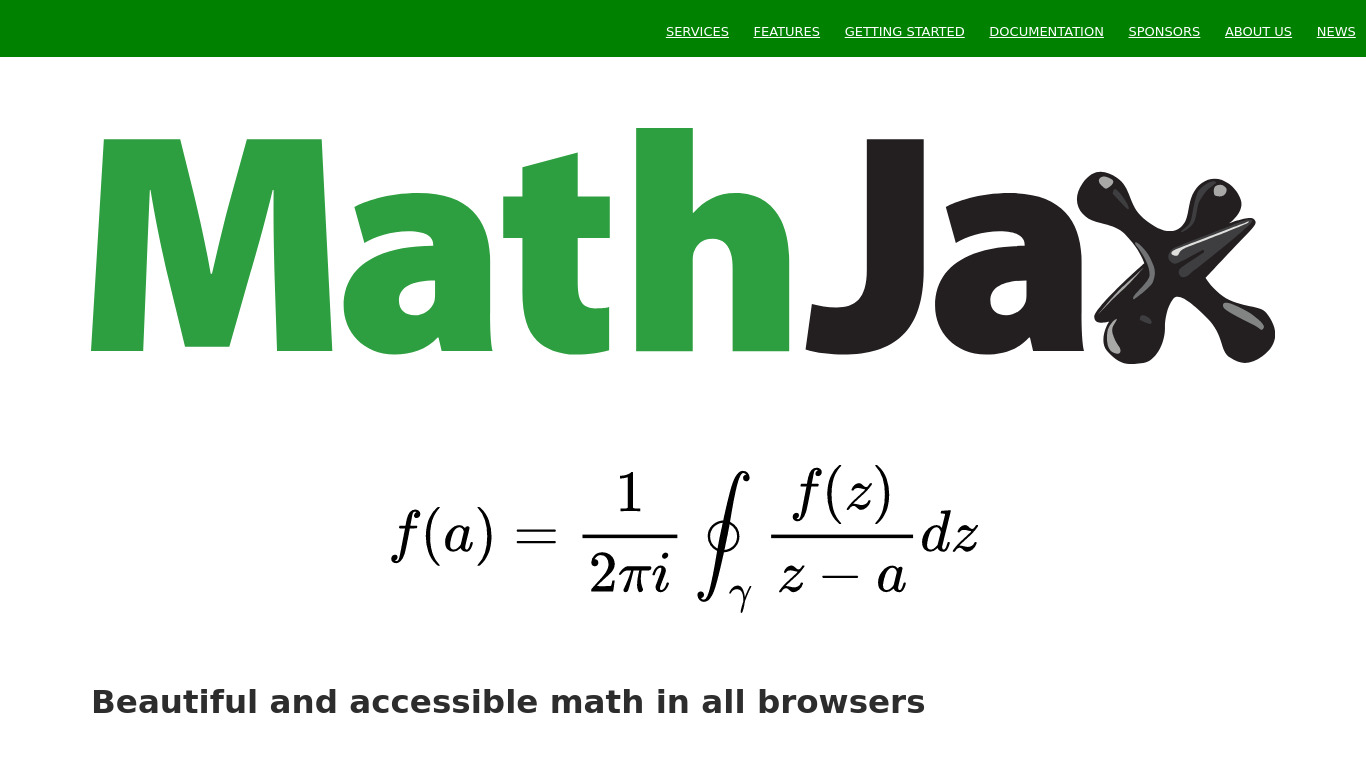 MathJax Landing page