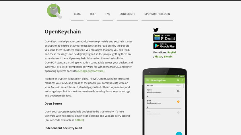 OpenKeychain Landing Page