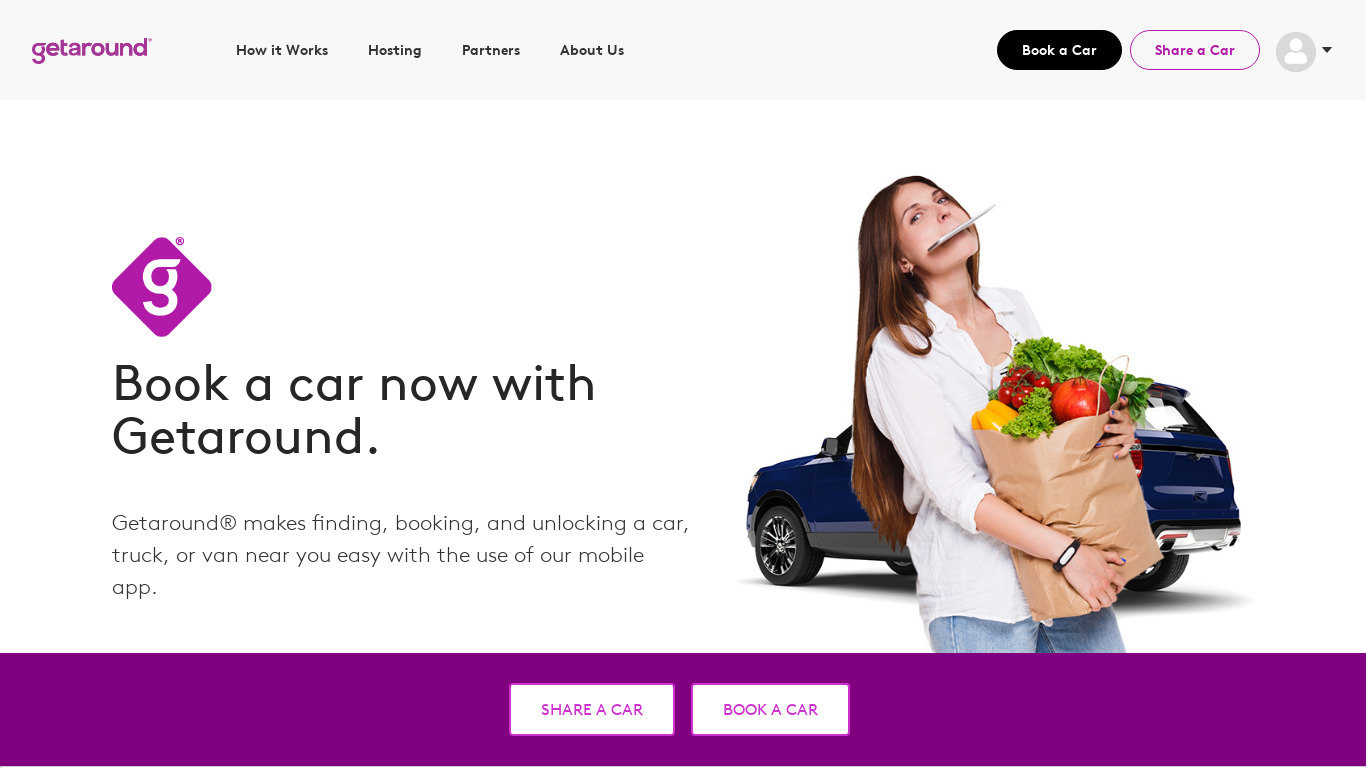 City CarShare Landing page