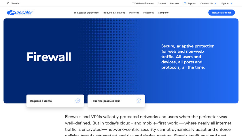 Zscaler Cloud Firewall Landing Page