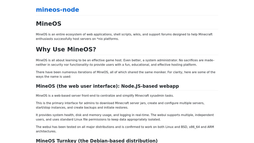 MineOS CRUX Landing Page