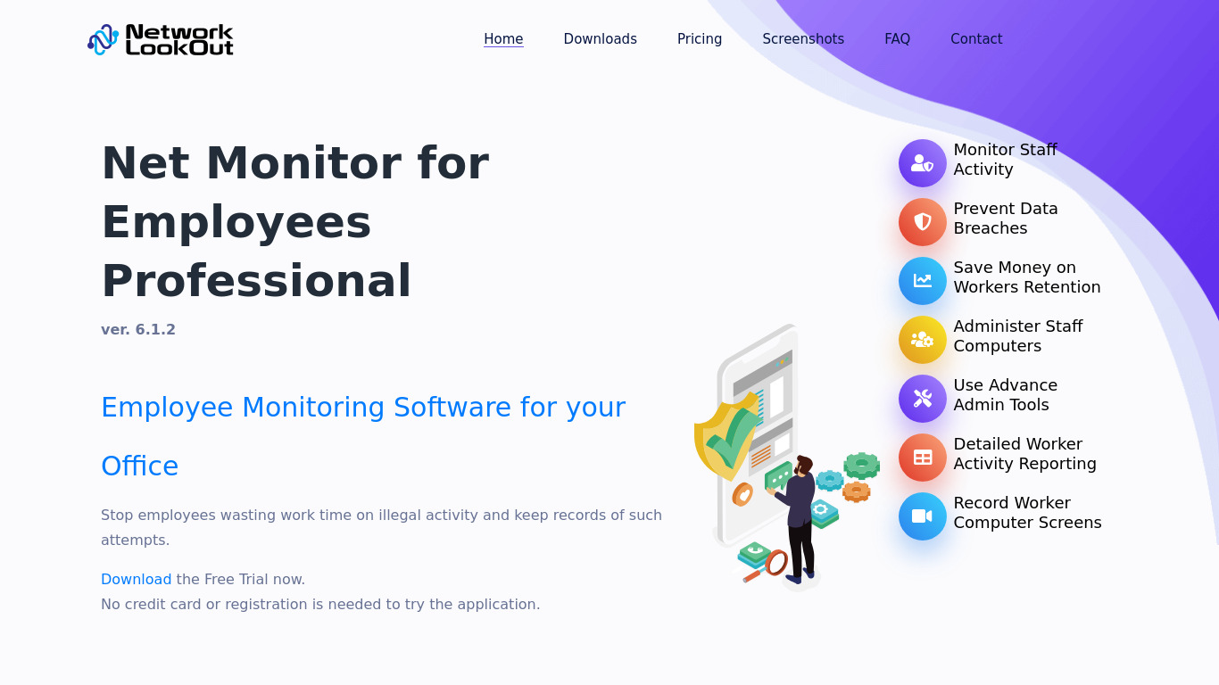 Net Monitor for Employees Landing page