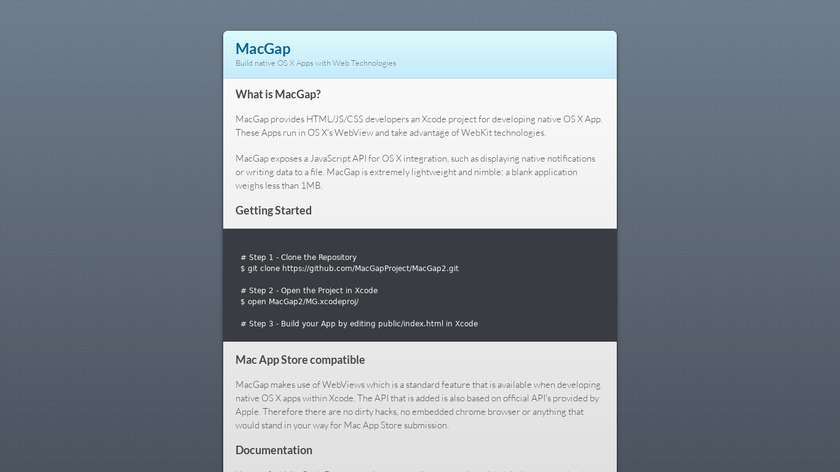 MacGap Landing Page