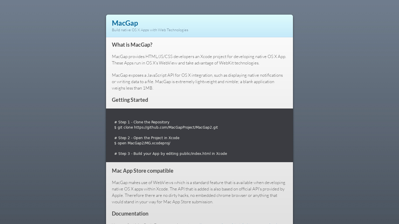 MacGap Landing page